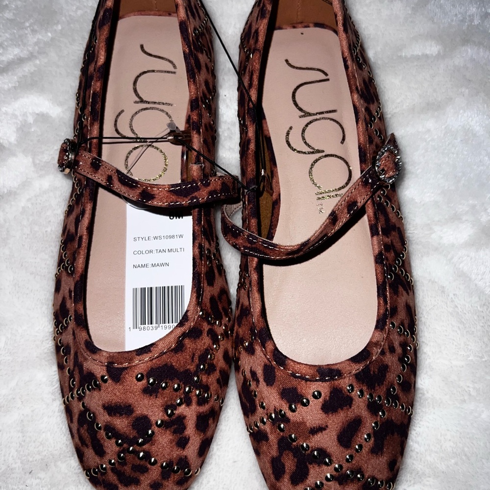 Sugar Tan Leopard Mary Jane Flats